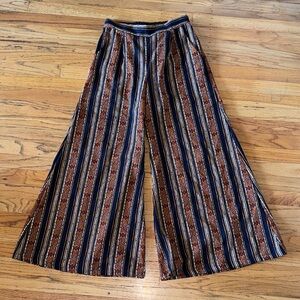 Striped Wide-Leg Pants bohemian Corduroy type Hippie Cottage Core